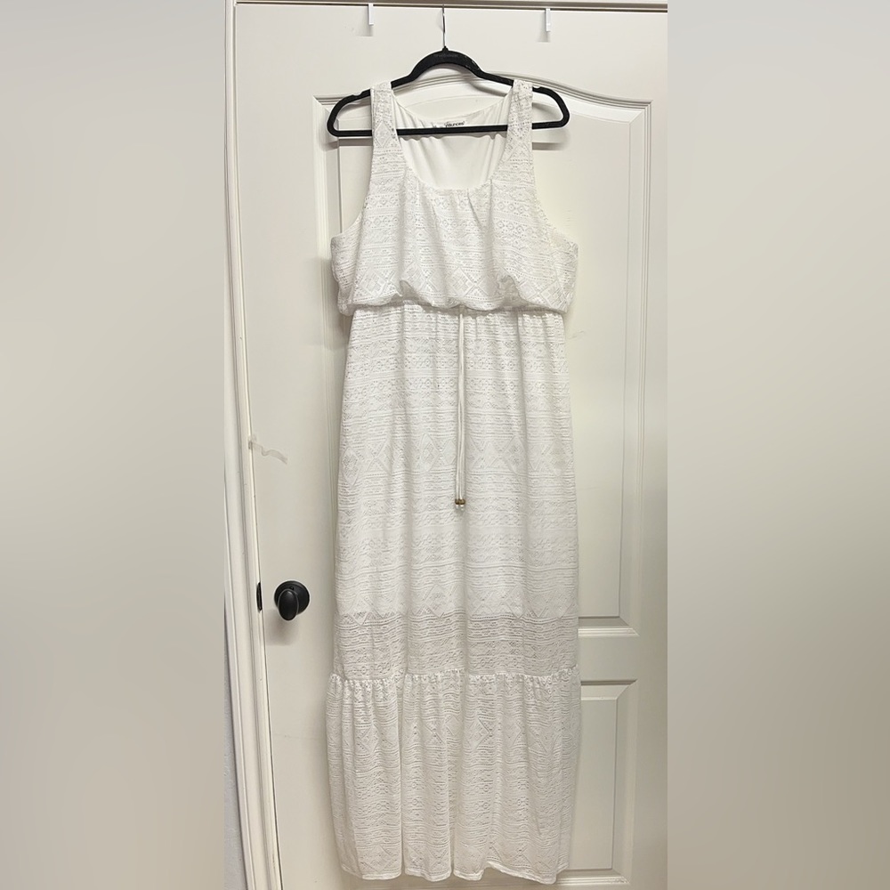 Maurices white lace maxi dress. Plus size.